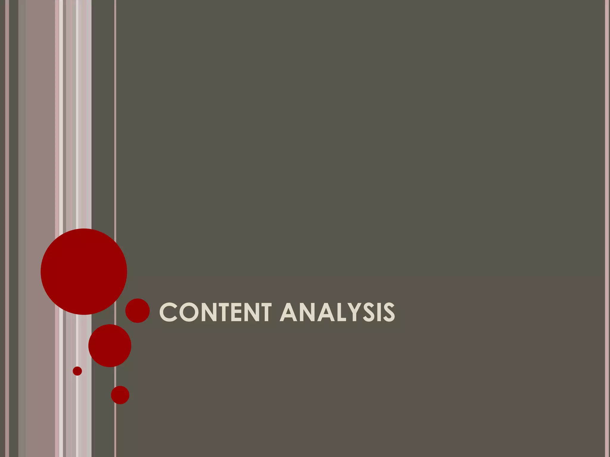 CONTENT ANALYSIS 