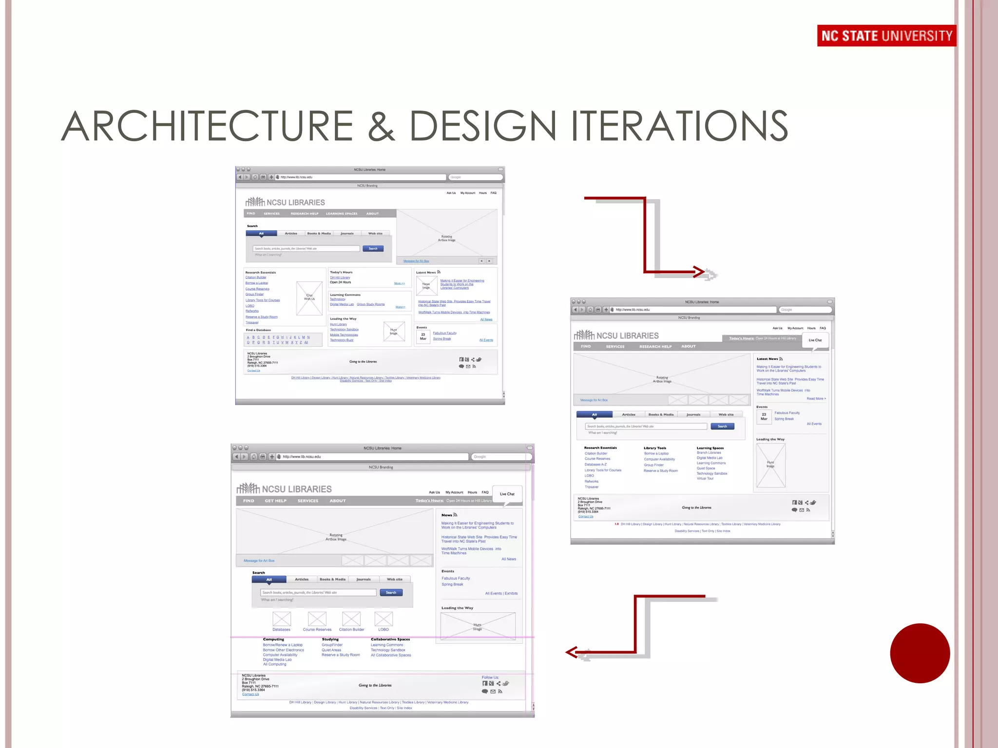 ARCHITECTURE & DESIGN ITERATIONS 