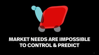 25
MARKET NEEDS ARE IMPOSSIBLE
TO CONTROL & PREDICT
 