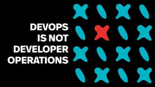 DEVOPS
IS NOT
DEVELOPER
OPERATIONS
42
 