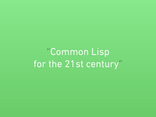 Redesigning Common Lisp | PDF