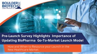 Pre-Launch Survey Highlights Importance of
Updating BioPharma Go-To-Market Launch Model
How and When to Resource your Launch in the
New Healthcare Market.
 