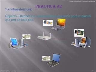 Objetivo: Obtener los conocimientos prácticos para implantar una red de este tipo. PRACTICA #2 1.7 Infraestructura: 