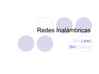 Redes Inalámbricas Wire Less Sin   Cables 