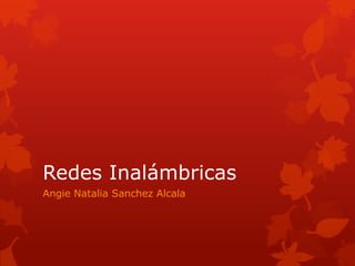 Redes Inalámbricas
Angie Natalia Sanchez Alcala
 