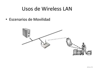 Usos de Wireless LAN
• Escenarios de Movilidad




                                68 de 39
 