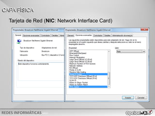 v0621
Tarjeta de Red (NIC: Network Interface Card)
CAPA FÍSICA
 