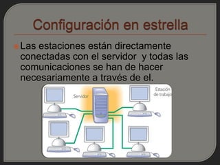  Las
    estaciones están directamente
 conectadas con el servidor y todas las
 comunicaciones se han de hacer
 necesariamente a través de el.
 