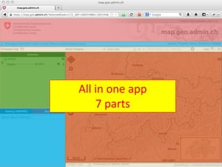 All in one app
                                   7 parts



Bundesamt für Landestopografie swisstopo
 