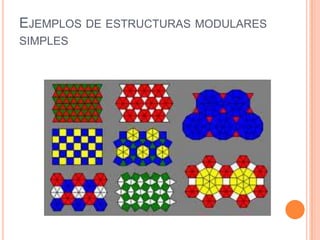 EJEMPLOS DE ESTRUCTURAS MODULARES
SIMPLES
 