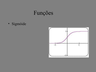 Funções
• Sigmóide
 