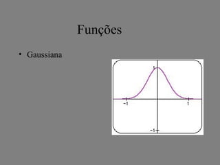 Funções
• Gaussiana
 