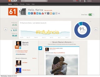 #Inﬂuência

Wednesday, October 23, 2013

 