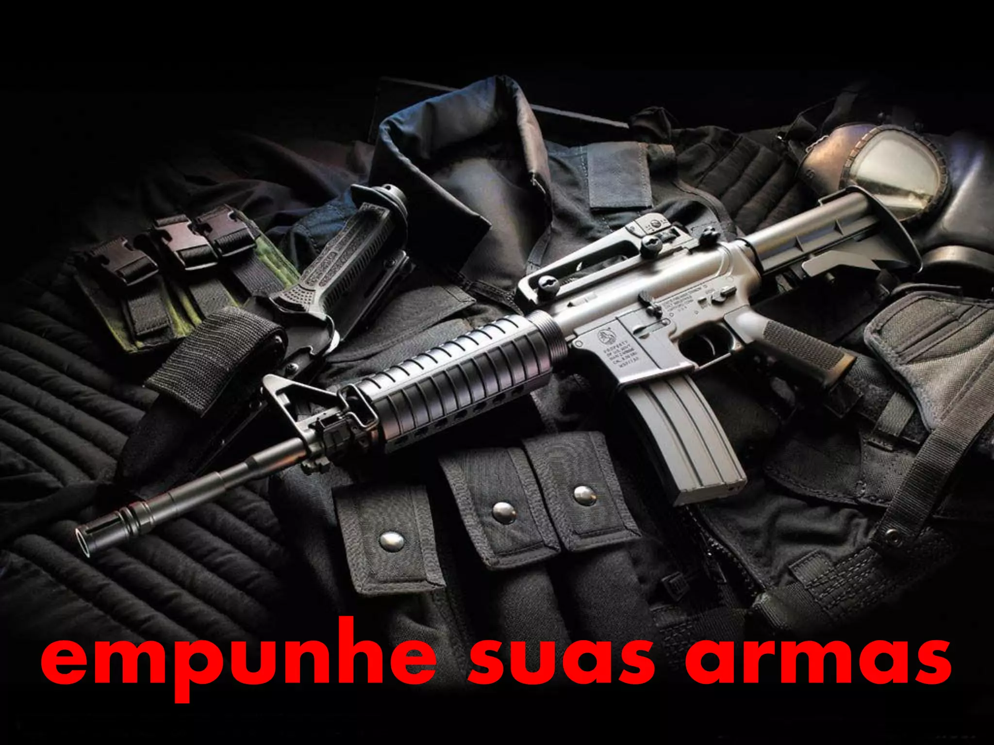 empunhe suas armas
 