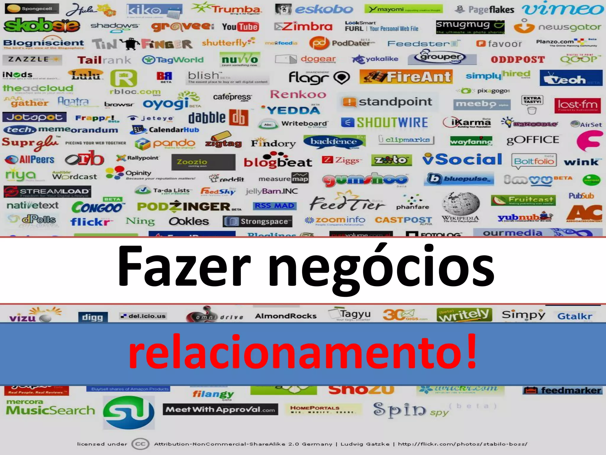 Fazer negócios
relacionamento!
 