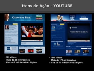Itens de Ação - YOUTUBE 1840 vídeos Mais de 170 mil inscritos Mais de 21 milhões de exibições 329 vídeos Mais de 28 mil inscritos Mais de 2 milhões de exibições 