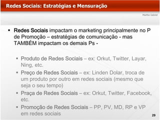  Redes Sociais impactam o marketing principalmente no P
  de Promoção – estratégias de comunicação - mas
  TAMBÉM impacta...