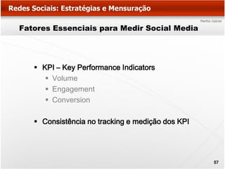 Fatores Essenciais para Medir Social Media




    KPI – Key Performance Indicators
       Volume
       Engagement
   ...