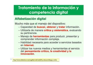 http://www.slideshare.net/angelbernalt/web20-y-educacinblogs-y-wikis
 