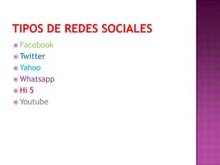  Facebook
 Twitter
 Yahoo
 Whatsapp
 Hi5
 Youtube
 