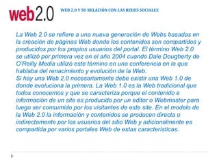 ¿COMPARACIÓN ENTRE LAS REDES SOCIALES DE HABLA INGLESA VS. LAS REDES SOCIALES DE HABLA HISPANA?Las diferencias que existen entre redes sociales de habla inglesa y redes sociales de habla hispana, realmente no son muchas ya que en ambos idiomas las personas las utilizan para establecer relaciones entre familiar, amigos y en términos también de estudio y profesionales.Específicamente las diferencias podrían observarse en términos de factores psicológicos y culturales en la forma en que los habitantes de dichas comunidades se comunican entre sí.En términos generales se puede mencionar que el establecimiento de relaciones entre los usuarios es similar en ambos tipos de redes, debido a que los seres humanos siempre hemos tenido la necesidad de establecer lazos entre nosotros, los cuales varían de acuerdo a la influencia de la cultura regional, leyes y otro tipo de factores, así como también el idioma en que se comuniquen.