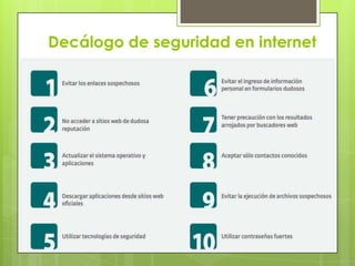 Decálogo de seguridad en internet

 
