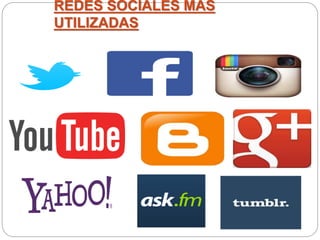 REDES SOCIALES MAS 
UTILIZADAS 
