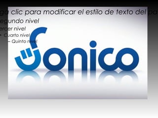 ga clic para modificar el estilo de texto del pat
Segundo nivel
ercer nivel
• Cuarto nivel
   – Quinto nivel
 