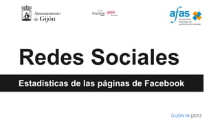 Redes Sociales
Estadísticas de las páginas de Facebook

GIJÓN IN |2013

 