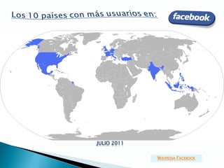 WIKIPEDIA FACEBOOK
JULIO 2011
 