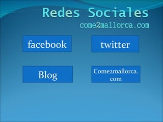 facebook twitter Blog Come2mallorca.com 