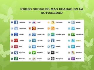 REDES SOCIALES MAS USADAS EN LA
          ACTUALIDAD
 