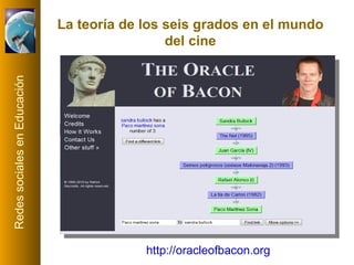 http://oracleofbacon.org   La teoría de los seis grados en el mundo del cine 