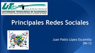 Principales Redes Sociales 
Juan Pablo López Escamilla 
DN-13 
 