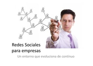 Redes Sociales 
para empresas
  Un entorno que evoluciona de contínuo
 