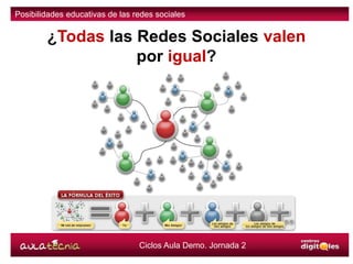 Posibilidades educativas de las redes sociales
Ciclos Aula Demo. Jornada 2
¿Todas las Redes Sociales valen
por igual?
 