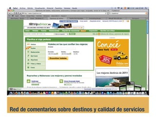 Red de comentarios sobre destinos y calidad de servicios!
 