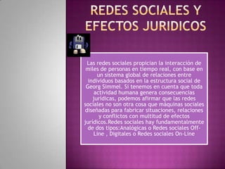 REDES SOCIALES Y EFECTOS JURIDICOS
