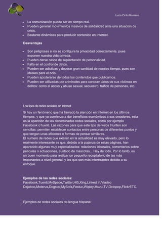 Redes sociales y mundo virtual