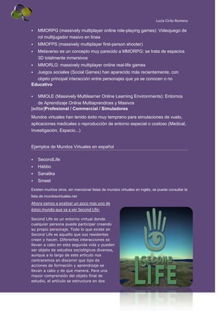 Redes sociales y mundo virtual