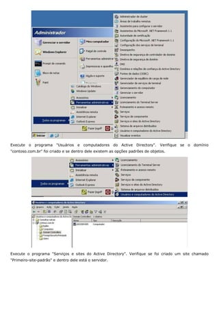 Redes windows e linux instalando o active directory | PDF