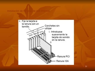 Instalación de tarjetas de red internas 