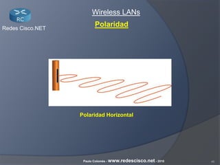 46Paulo Colomés - www.redescisco.net - 2010
Redes Cisco.NET
Wireless LANs
Polaridad Horizontal
Polaridad
 