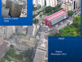 Edifício Copan 1966 MASP Teatro Municipal 1911 