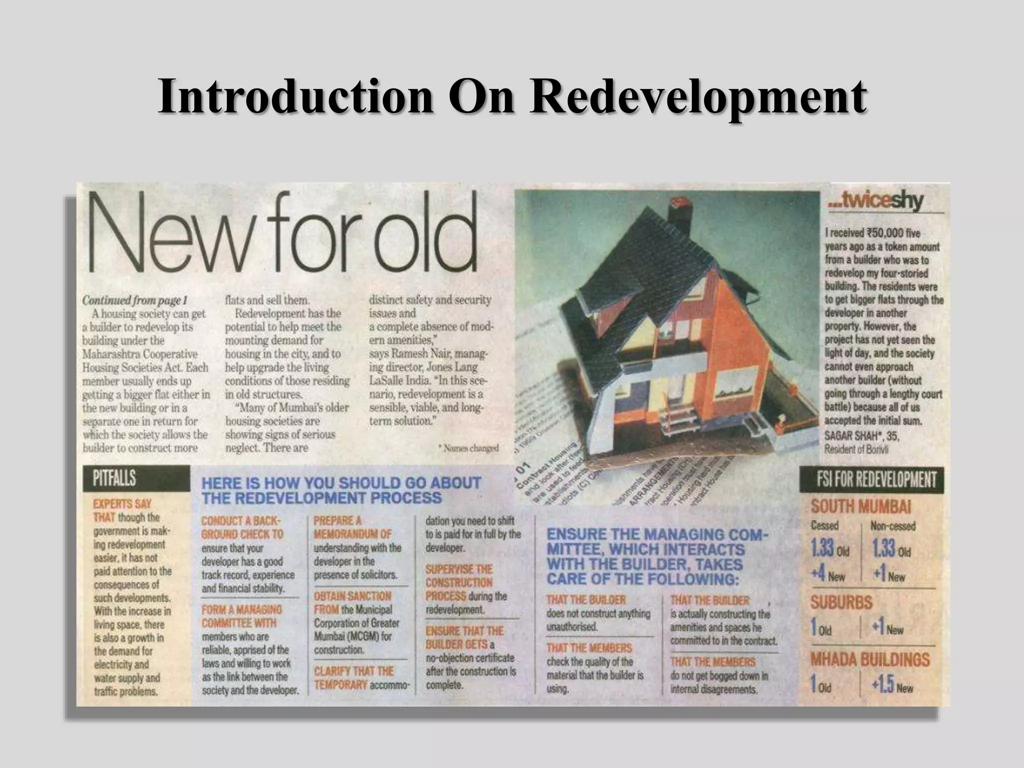 Introduction On Redevelopment
 