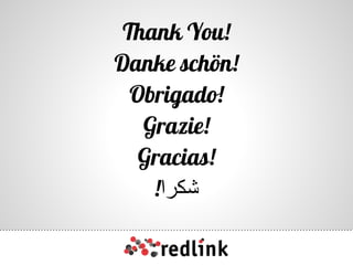 Thank You!
Danke schön!
Obrigado!
Grazie!
Gracias!
!‫ﺷﻜﺮا‬
 