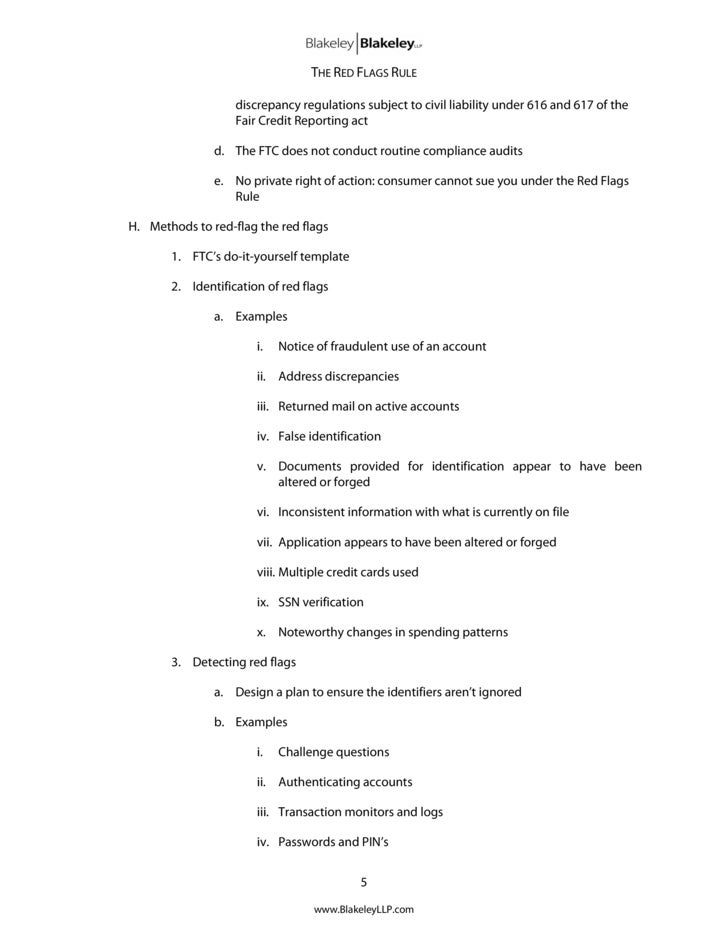 Red Flags Rules Handout