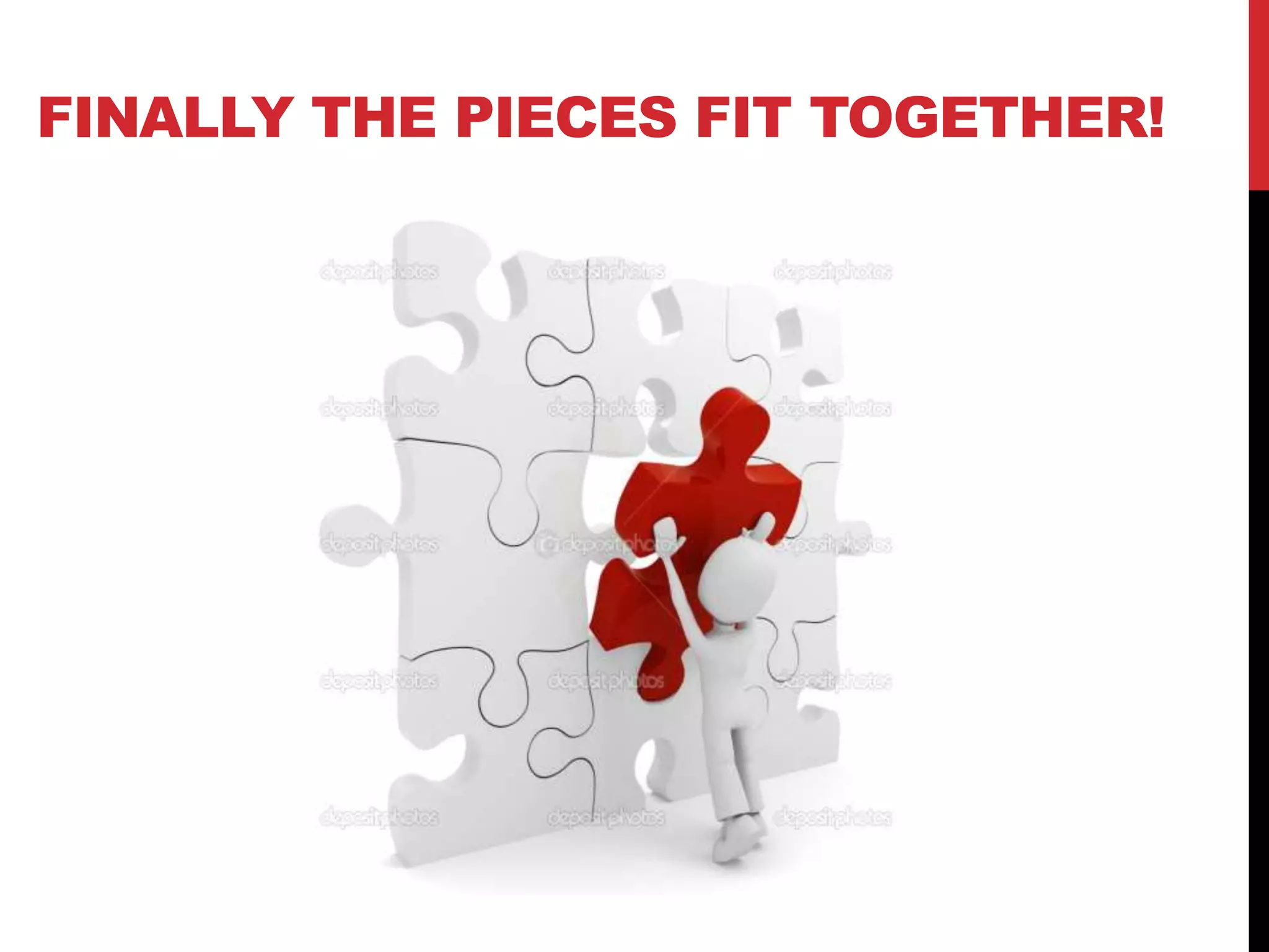 FINALLY THE PIECES FIT TOGETHER!
 