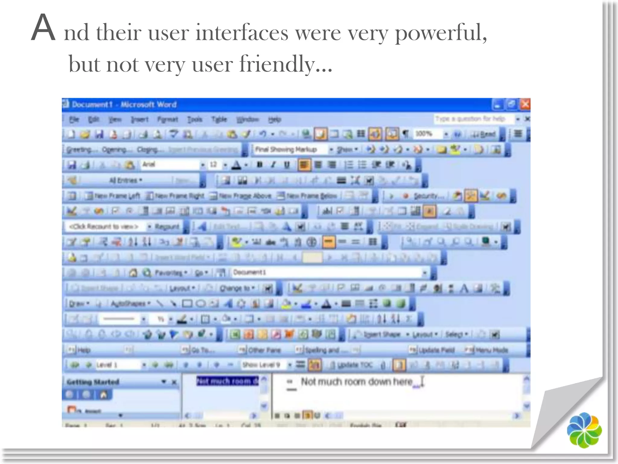 A nd their user interfaces were very powerful,but not very user friendly…
