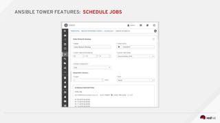 ANSIBLE TOWER FEATURES: SCHEDULE JOBS
 